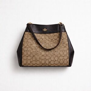 Coach Lexy Shoulder Bag Signature Jaguar Canvas Pre Owned